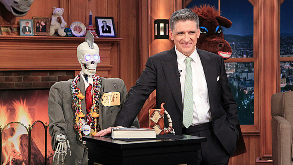Geoff the Robot, from left, Craig Ferguson and Secretariat on THE LATE LATE SHOW with CRAIG FERGUSON, Tuesday, Feb. 26 (12:37 √¢¬?¬? 1:37 AM, ET/PT), on the CBS Television Network. Photo: Sonja Flemming/CBS √?¬©2013 CBS Broadcasting, Inc. All Rights Reserved.